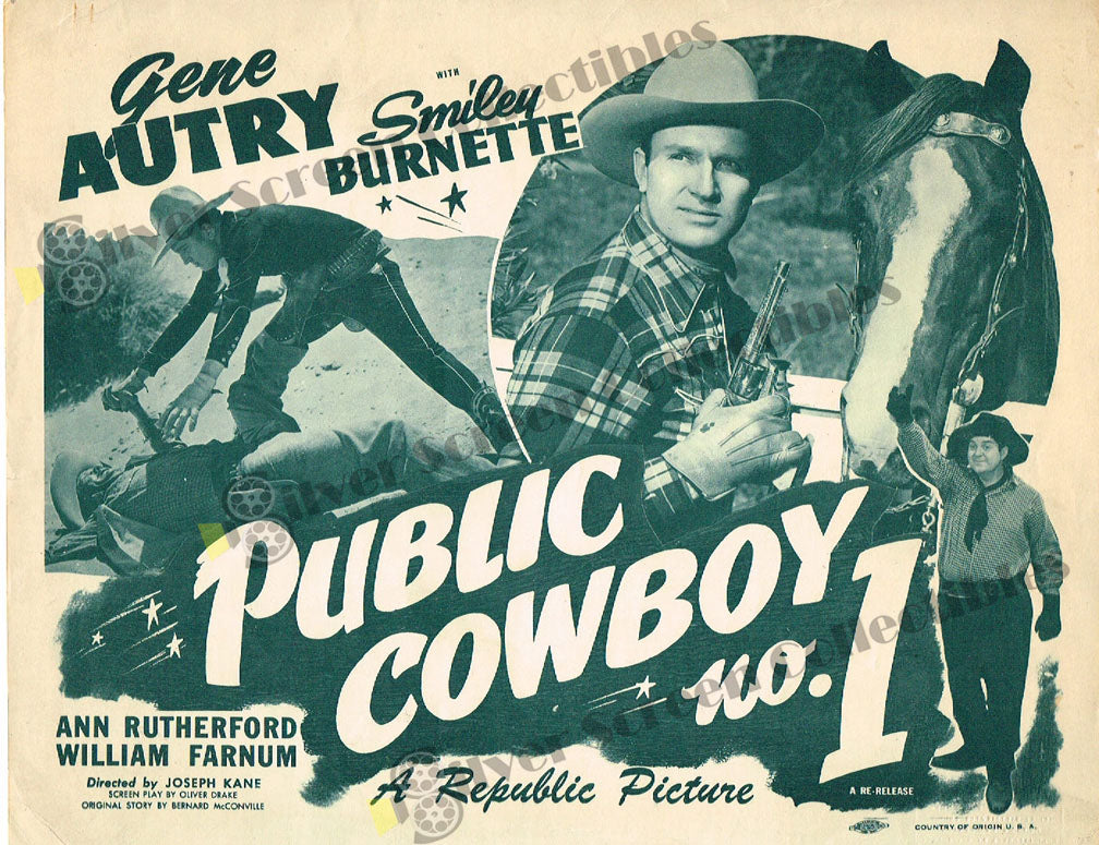 Public Cowboy No. 1 (1937) - Original U.S. Lobby Card (11" x 14")