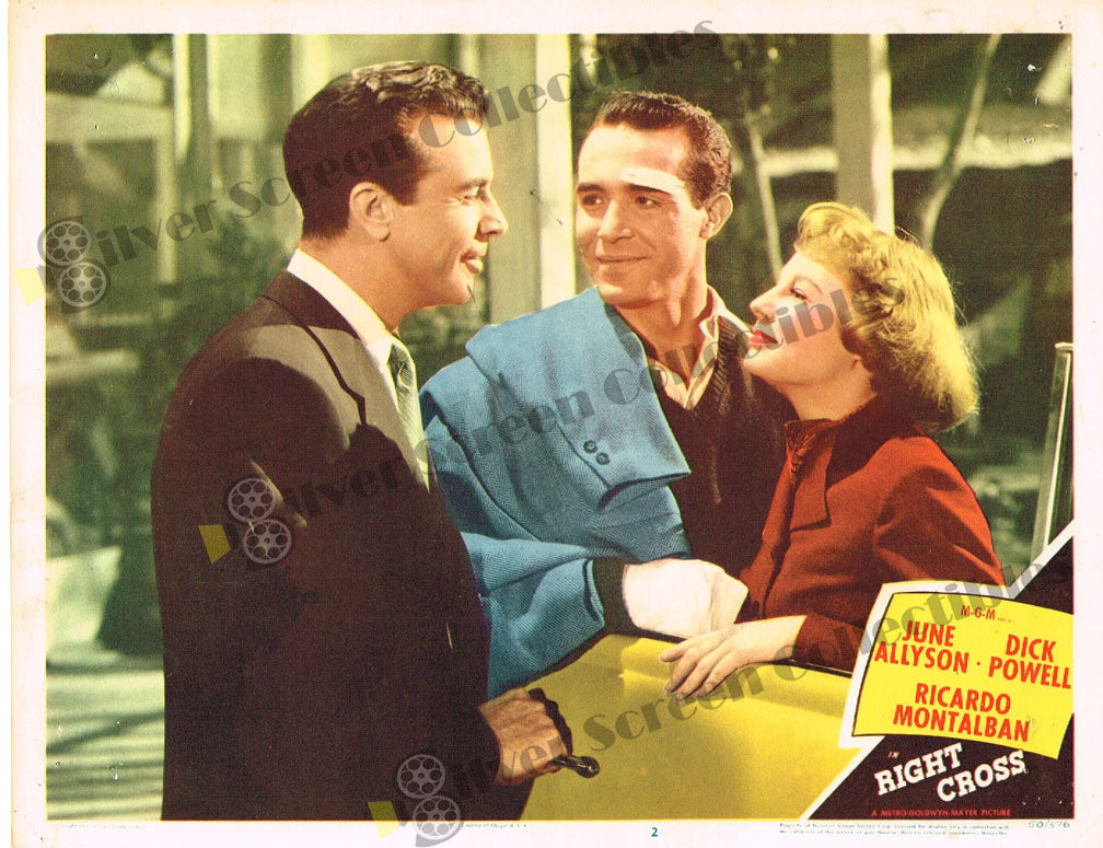 Right Cross (1950) - Original U.S. Lobby Card (11" x 14")
