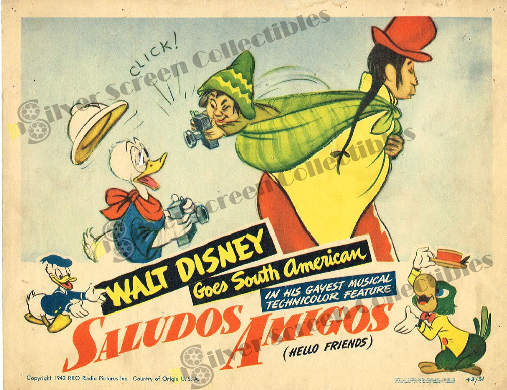 Saludos Amigos (1942) - Original U.S. Lobby Card (11" x 14")