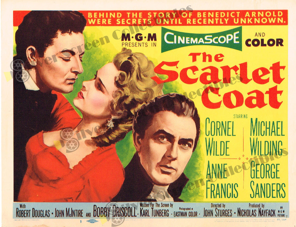 The Scarlet Coat (1955) - Original U.S. Lobby Card (11" x 14")