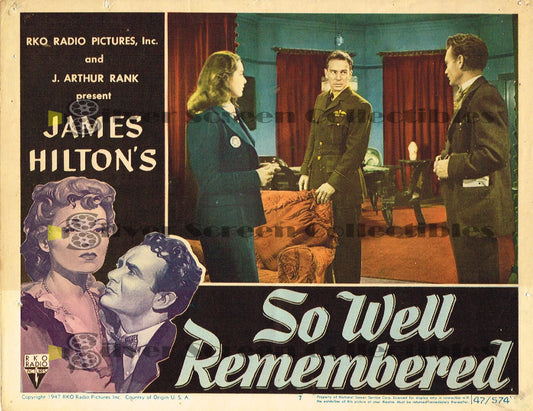 So Well Remembered (1947) - Original U.S. Lobby Card (11" x 14")