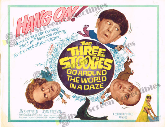 The Three Stooges Go Around the World in a Daze (1963) - Original U.S. Lobby Card (11" x 14")