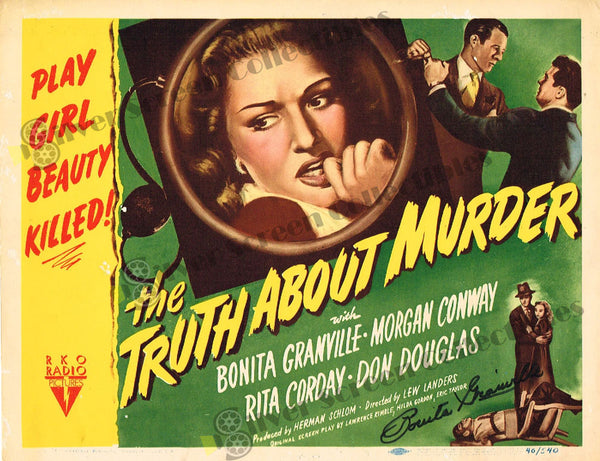 The Truth About Murder (1946) - Signed Original U.S. Lobby Card (11" x 14")