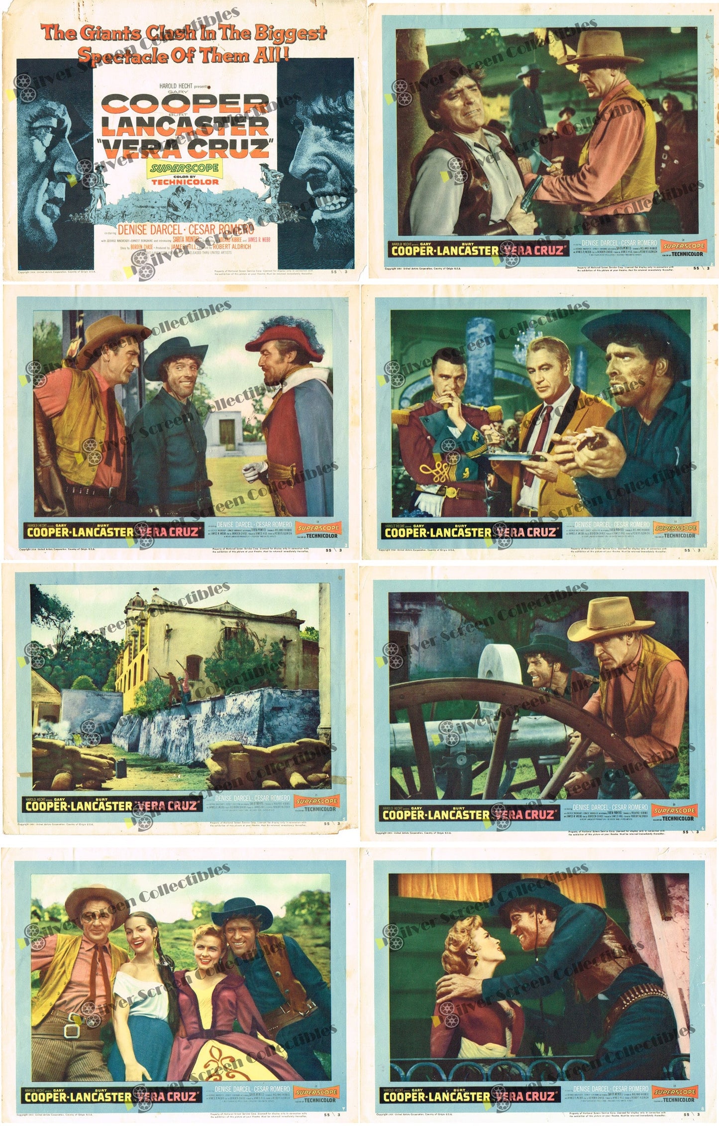 Vera Cruz (1954) - Original U.S. Lobby Card SET of 8(11" x 14")