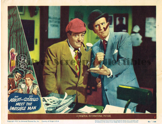 Abbott and Costello Meet the Invisible Man (1951) - Original U.S. Lobby Card (11" x 14")