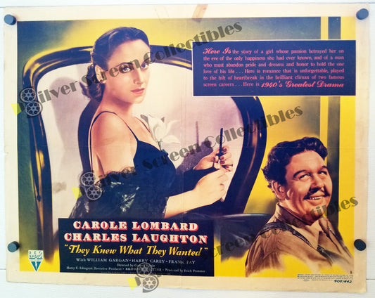 They Knew What They Wanted (1940) - Original U.S. Half Sheet Movie Poster (22" x 28")