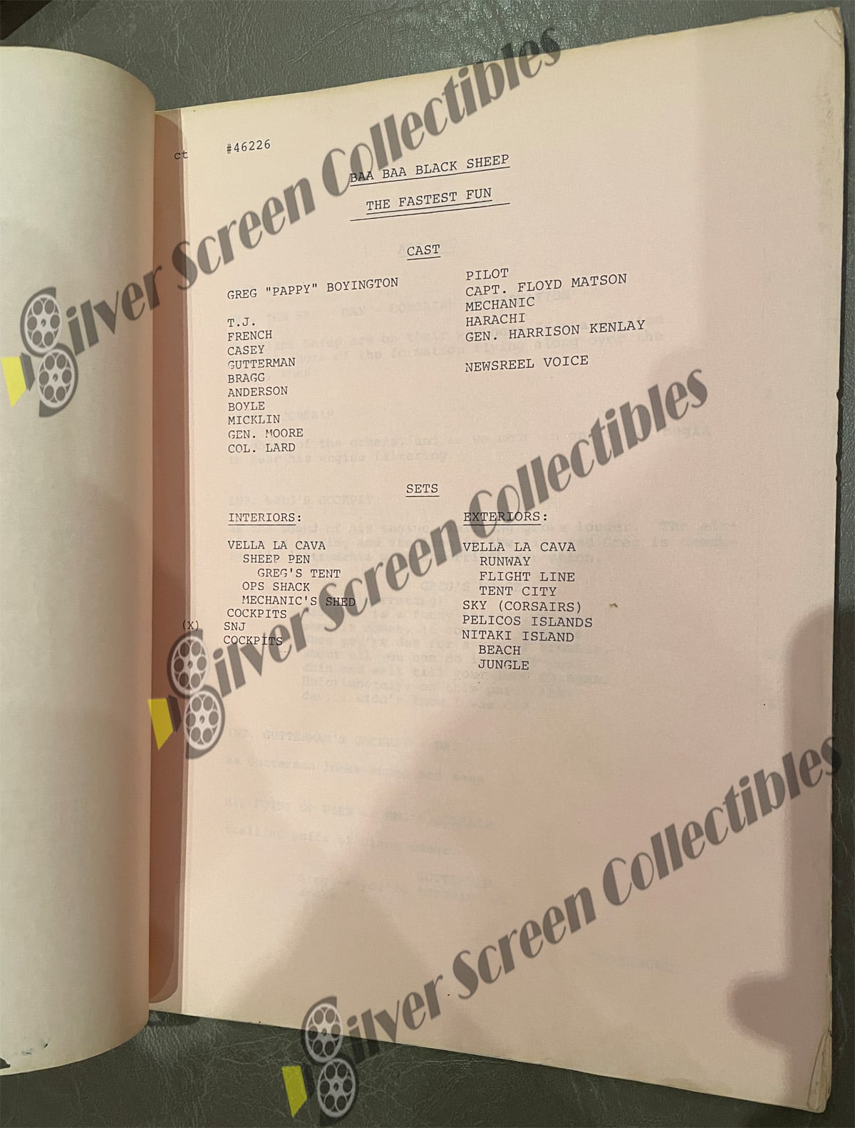 Baa Baa Black Sheep / Black Sheep Squadron (1976-1978) - Original Filming Script