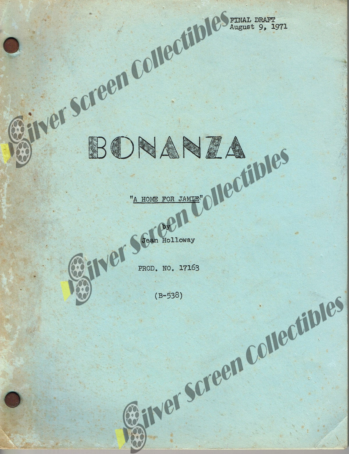 Bonanza (1959–1973) - Original Filming Script