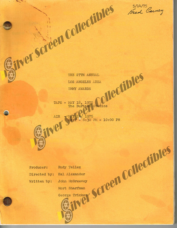 27th Annual Emmy Awards TV Broadcast - Original Script