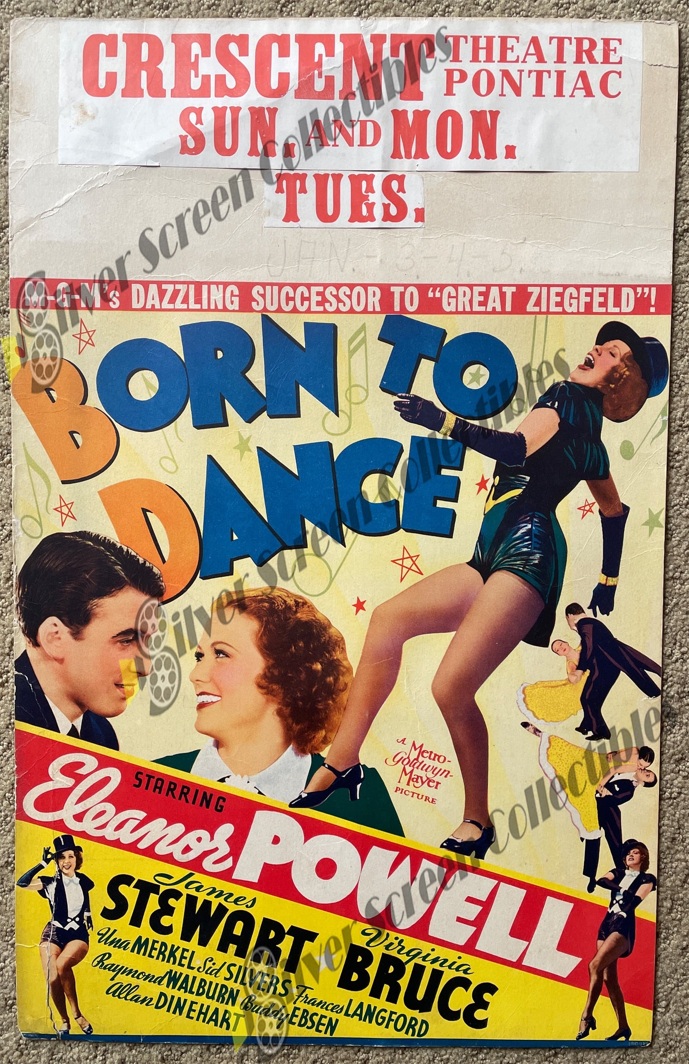 Born to Dance (1936) - Original Window Card (14"x22")